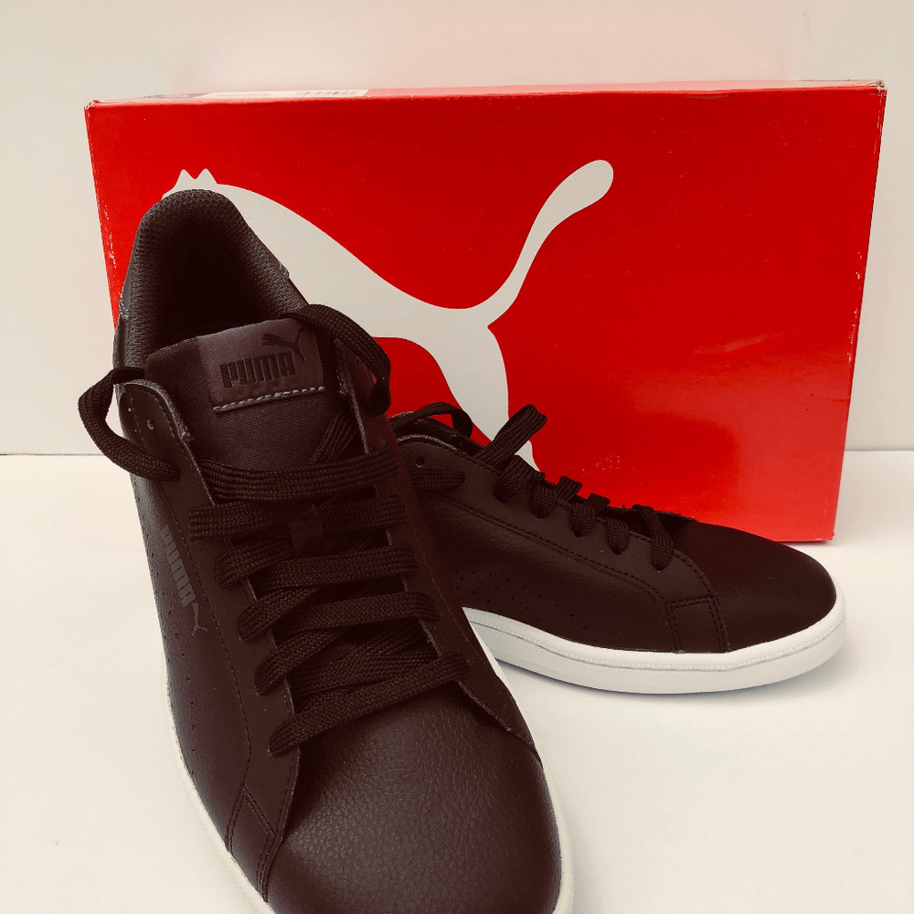NEW PUMA Men's Leather Smash Perf Black No Box - Picture 2 of 7